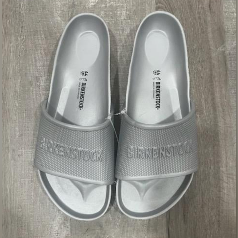 Birkenstock Silver Slide Sandals - Picture 3 of 5